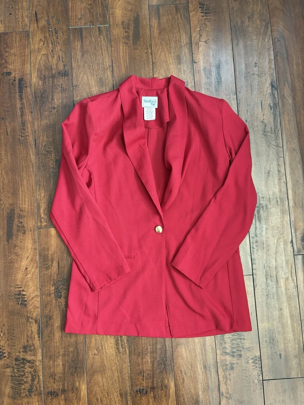 Vintage Bedford Fair Jacket Women’s Size 10 Red Career Formal 90s Made In USA